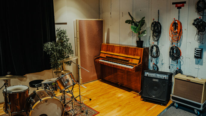 Bild av inspelningsrummet på Studio Sabbat