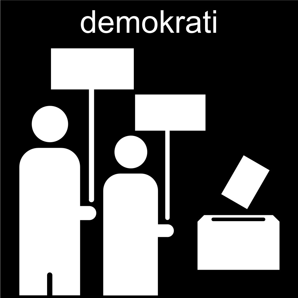 tv&aring; personer med plakat och en r&ouml;sturna