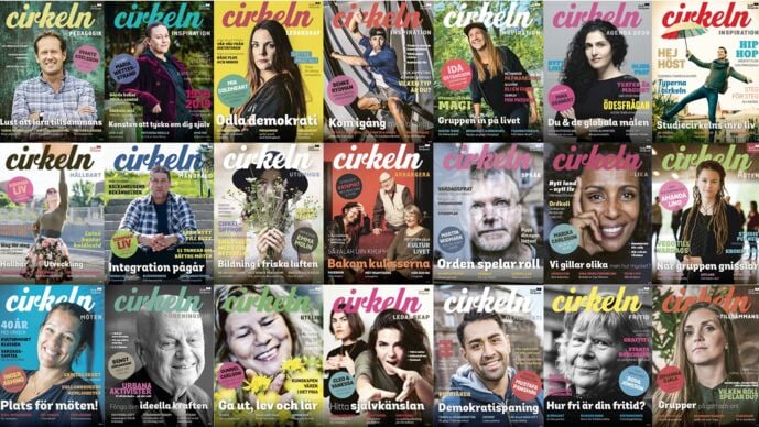 Cirkeln - alla omslag. Collage.